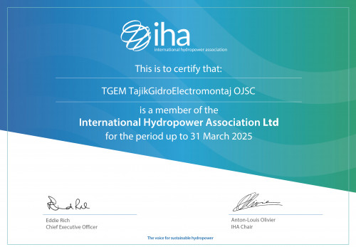 TGEM Becomes a Member of the International Hydropower Association (IHA)
